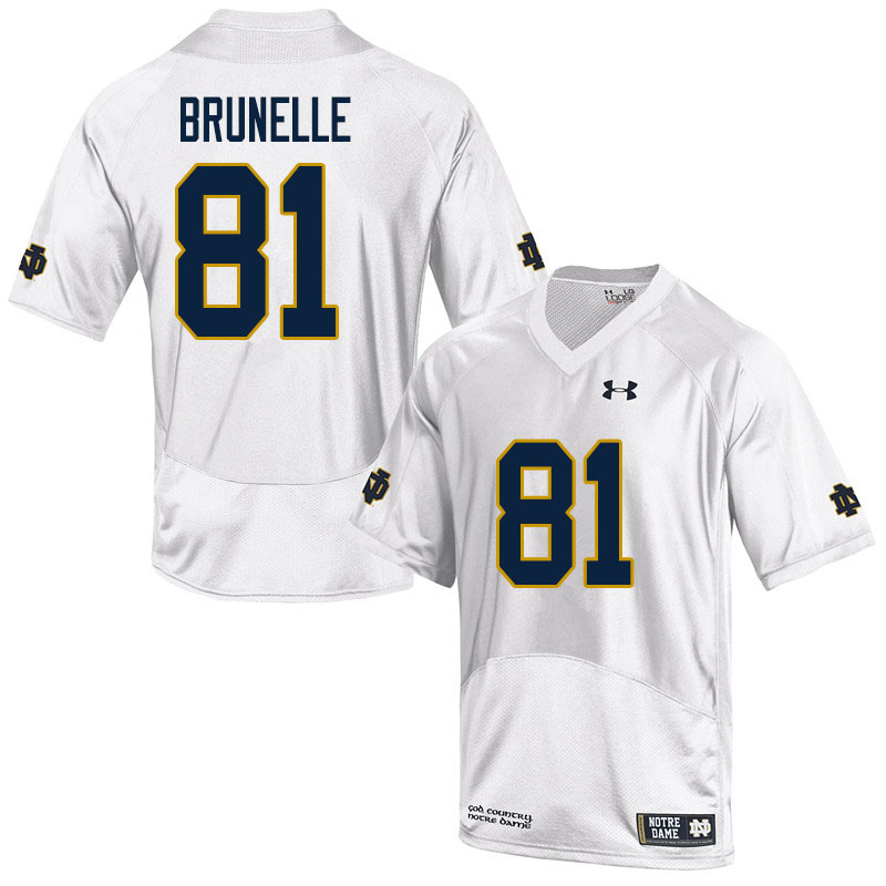 Men #81 Jay Brunelle Notre Dame Fighting Irish College Football Jerseys Sale-White - Click Image to Close